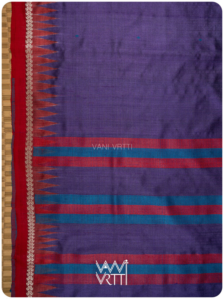 Deep Baingani Kondha Handspun Tussar Silk Sari