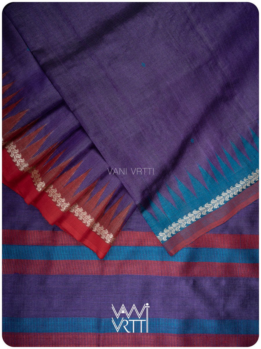 Deep Baingani Kondha Handspun Tussar Silk Sari