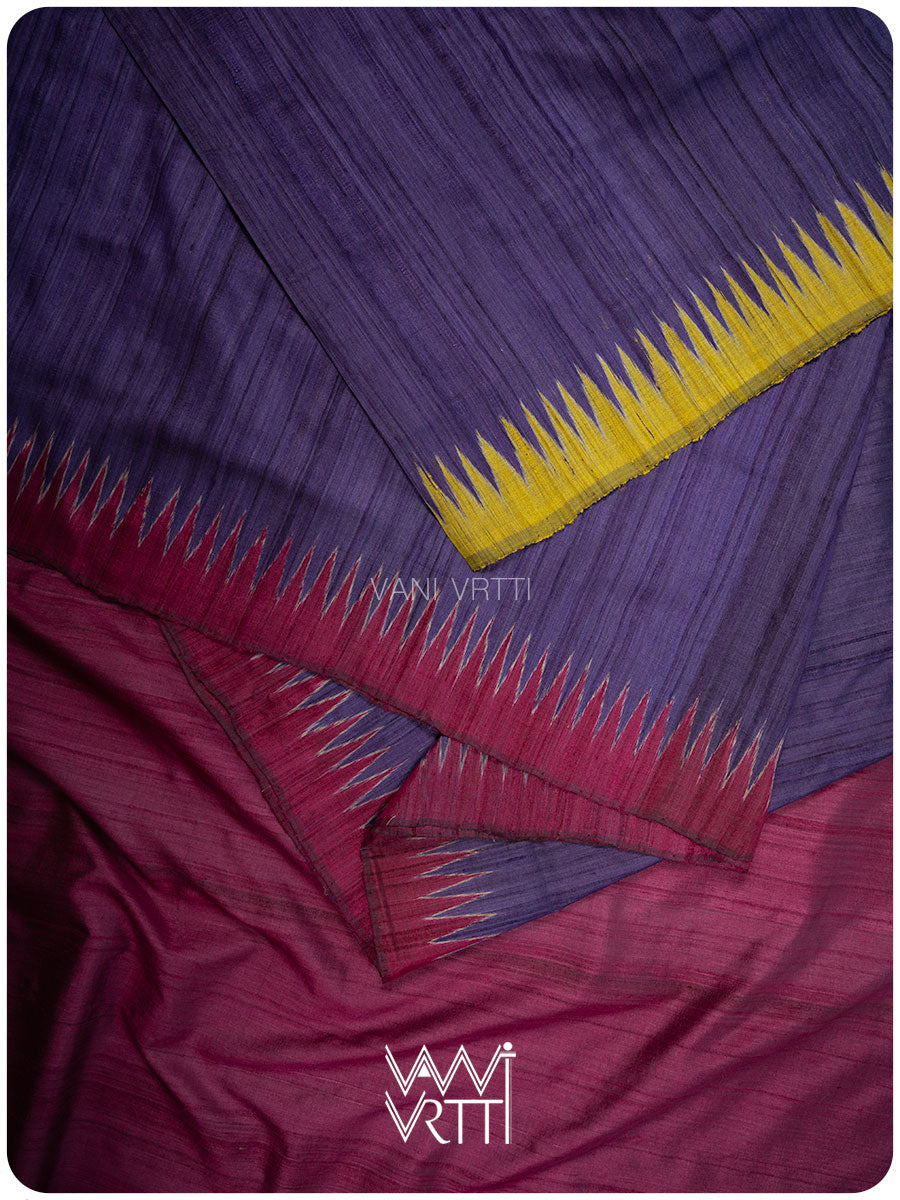 Purple Antara Handspun Tussar Silk Saree