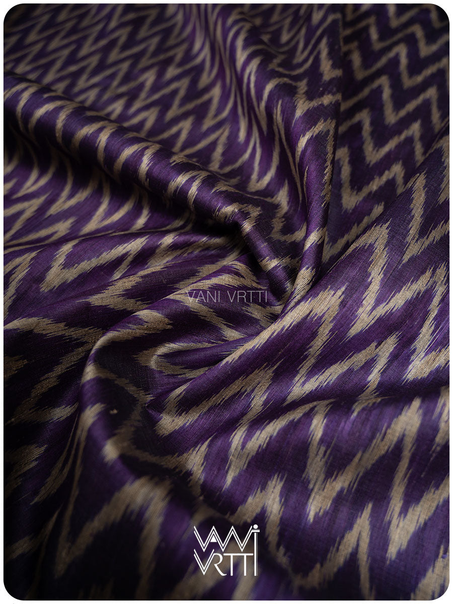 Deep Baingani Aziz Ikat Handspun Tussar Silk Saree